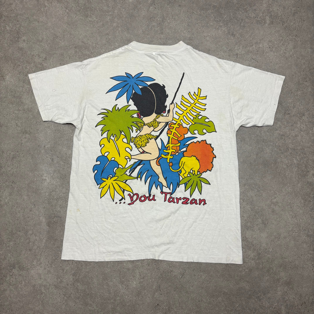 90's Vintage Betty Boop White Graphic T-Shirt (XL)
