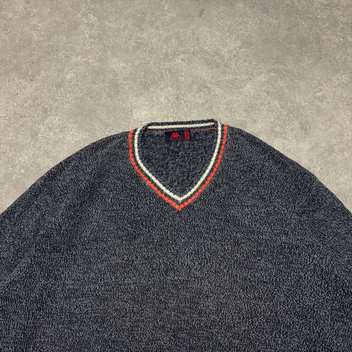 Vintage Kappa Blue Knitted Jumper (XL)