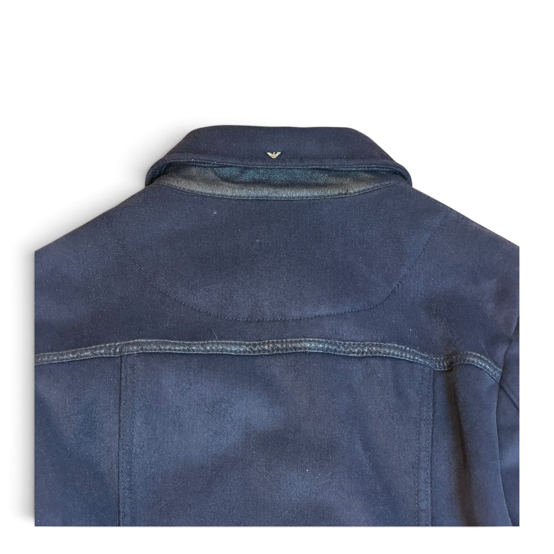 Vintage Armani Jeans Navy Suede Collared Jacket (6)
