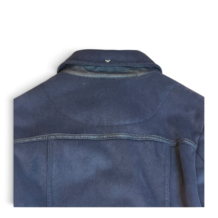 Vintage Armani Jeans Navy Suede Collared Jacket (6)