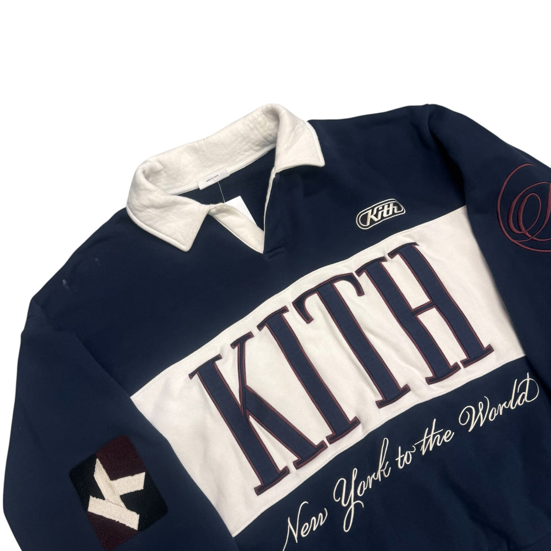 Kith Blue & White Spell Out Rugby Sweatshirt (L)