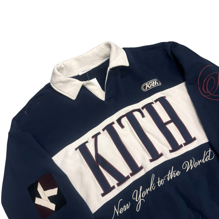 Kith Blue & White Spell Out Rugby Sweatshirt (L)