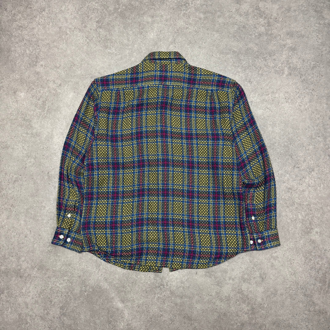 Supreme Basket Weave Plaid Shirt Yellow (S)