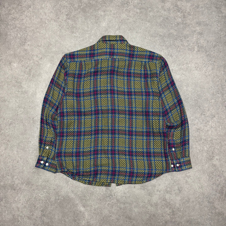 Supreme Basket Weave Plaid Shirt Yellow (S)