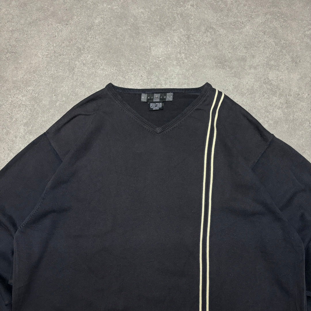 00's Vintage Nike Golf Black V-Neck Sweatshirt (XL)