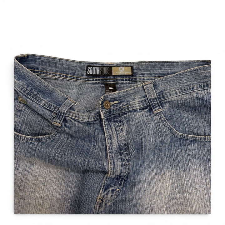 Vintage Southpole Baggy Denim Shorts Blue (36")