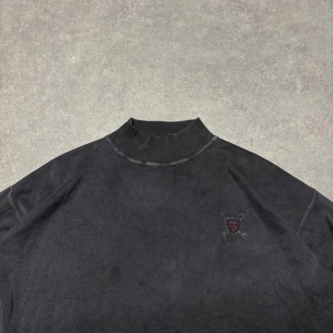 90's Vintage Polo Golf Ralph Lauren Black Sweatshirt (L)
