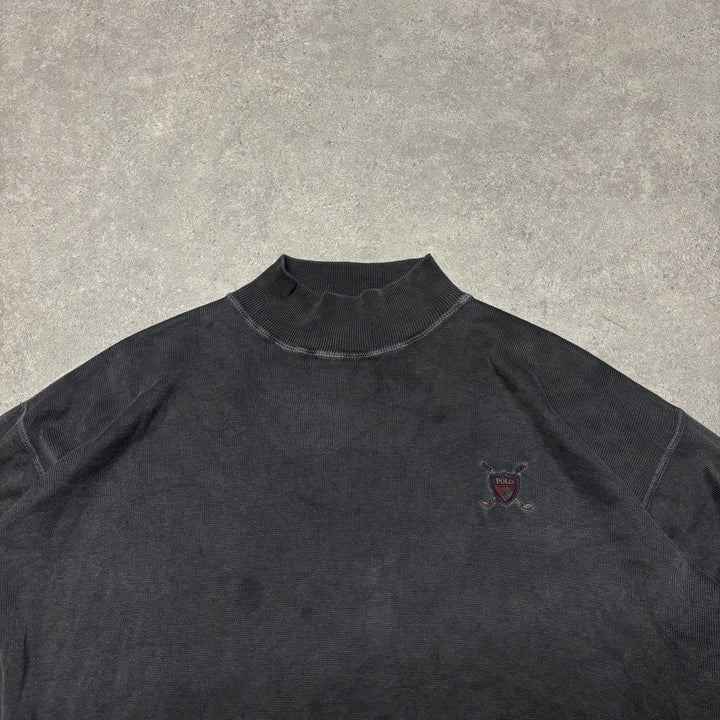 90's Vintage Polo Golf Ralph Lauren Black Sweatshirt (L)