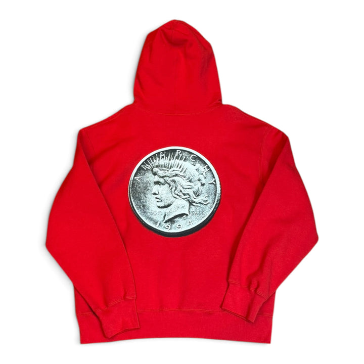 Supreme Red Coin Graphic Pullover Hoodie (M)