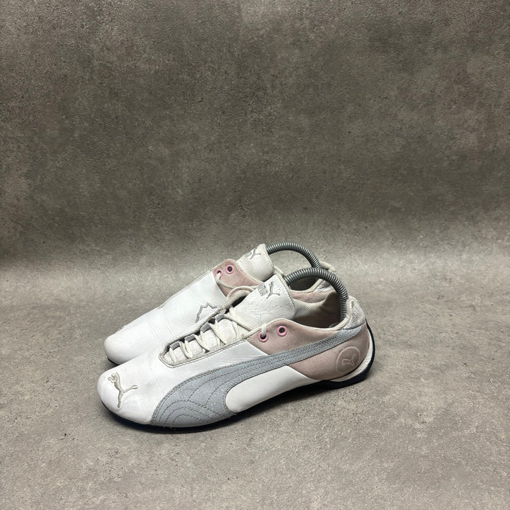 Vintage Puma Women's White, Silver & Pink Trainers (UK6.5)