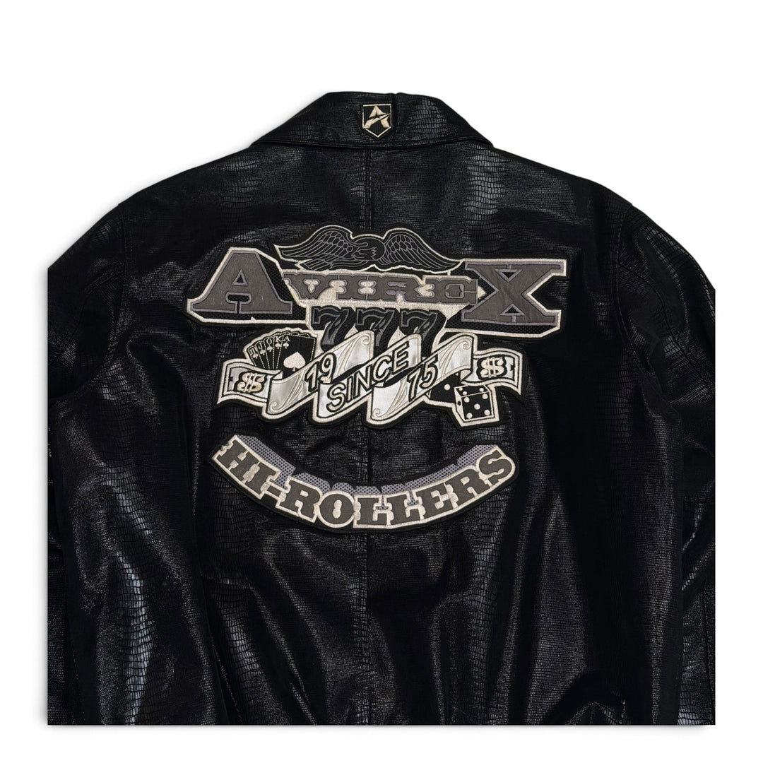 Vintage Avirex Snake Skean Varsity Jacket Black (L)
