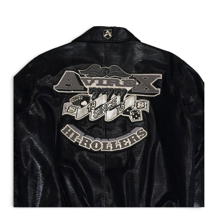 Vintage Avirex Snake Skean Varsity Jacket Black (L)