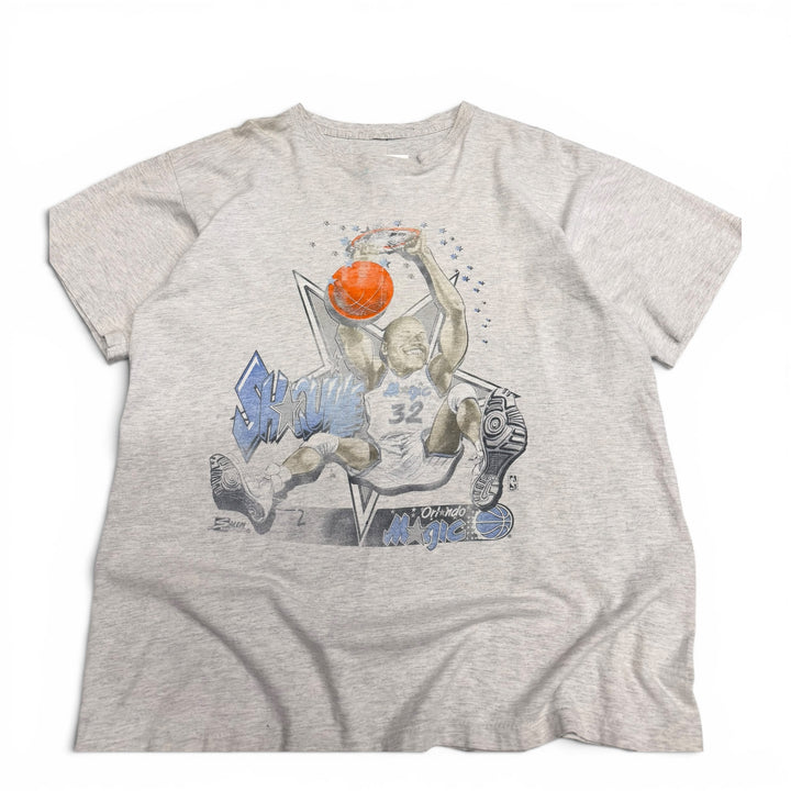 90's Vintage Shaquille O'Neal Grey Graphic T-Shirt (XL)