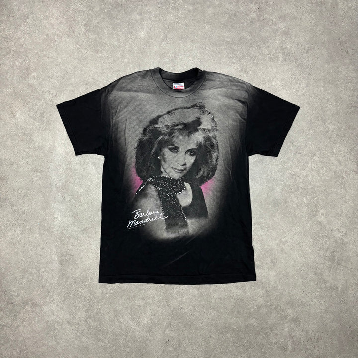 90's Vintage Barbera Mandell Black Graphic T-Shirt (L)