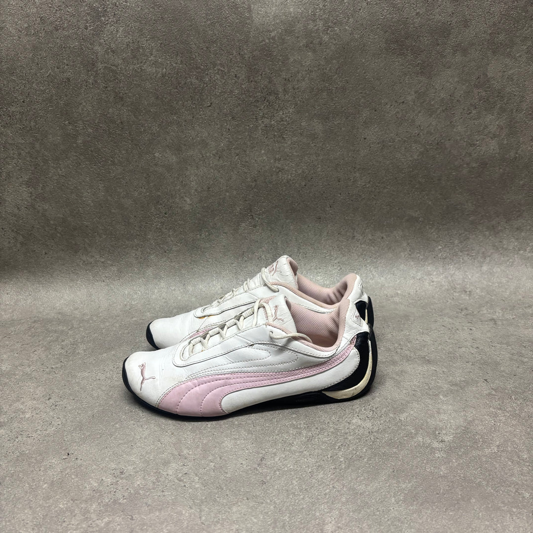 Vintage Puma White & Pink Racing Trainers (UK4)
