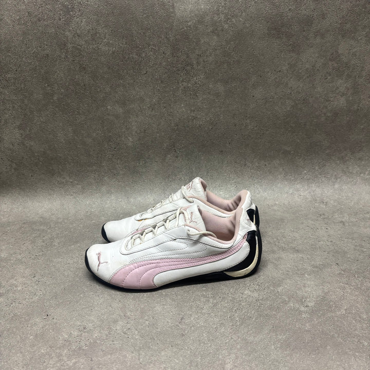 Vintage Puma White & Pink Racing Trainers (UK4)