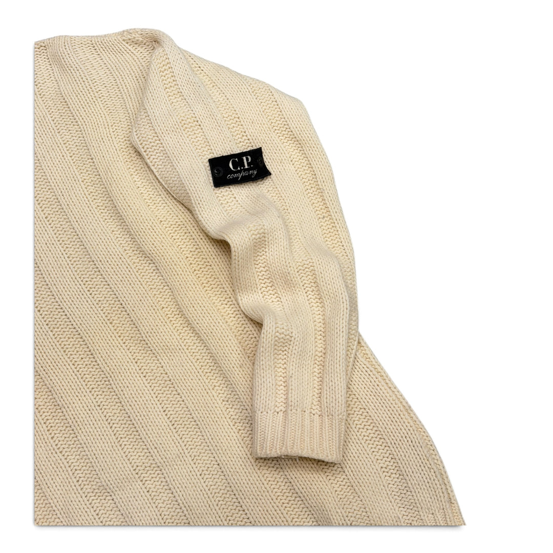 Vintage C.P. Company  Mock Neck Knitted Jumper Cream (XL)