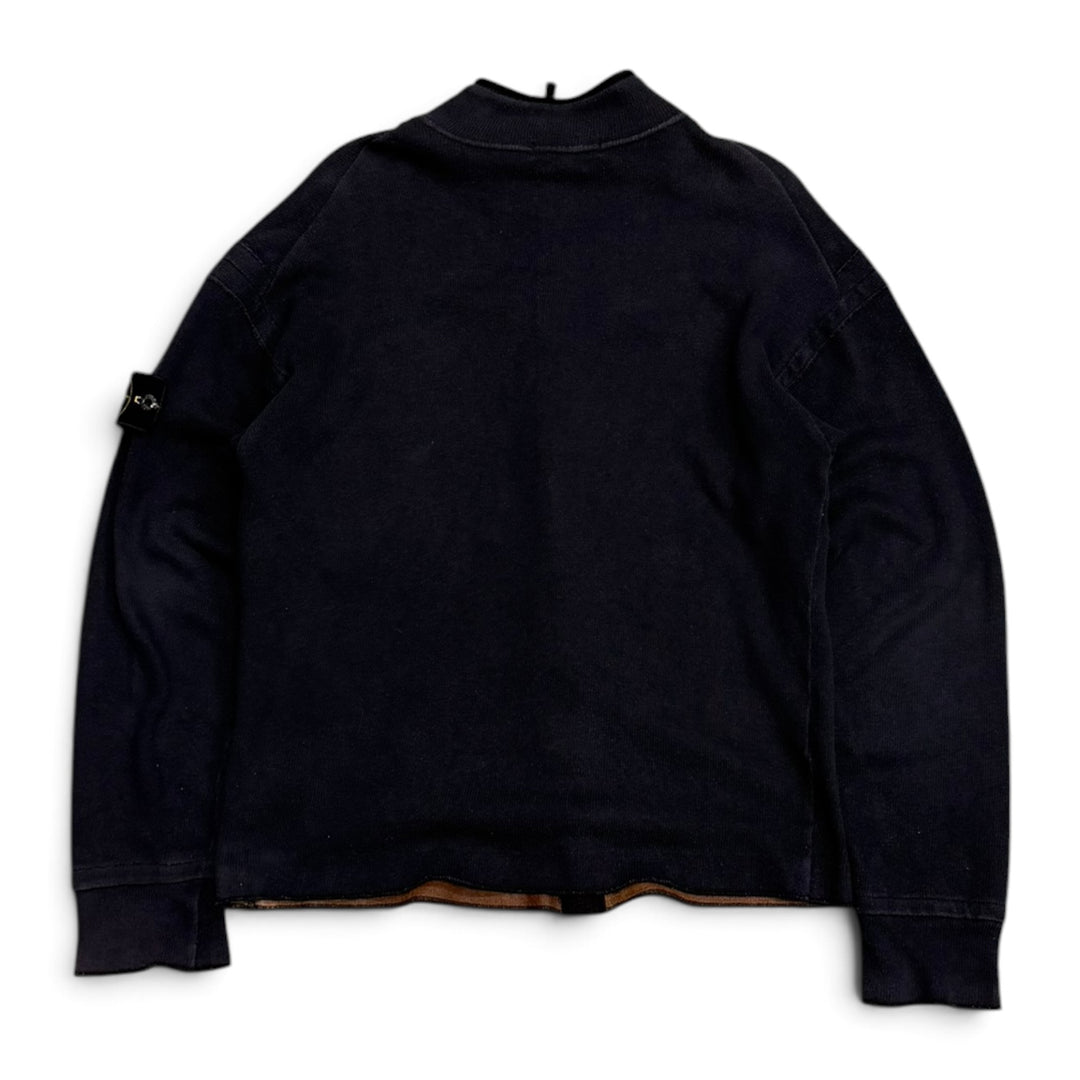 Vintage Stone Island Full Zip Up Knitted Jumper Navy (M)