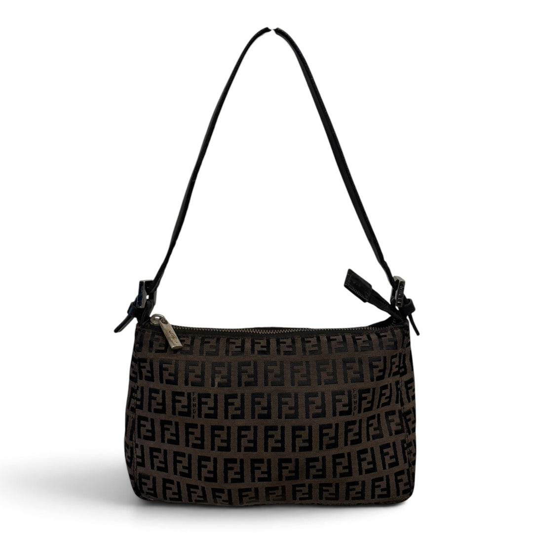 Fendi Zucca Pattern Monogram Mini Handbag Brown