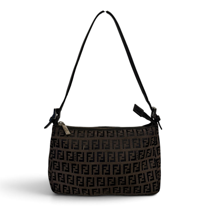 Fendi Zucca Pattern Monogram Mini Handbag Brown