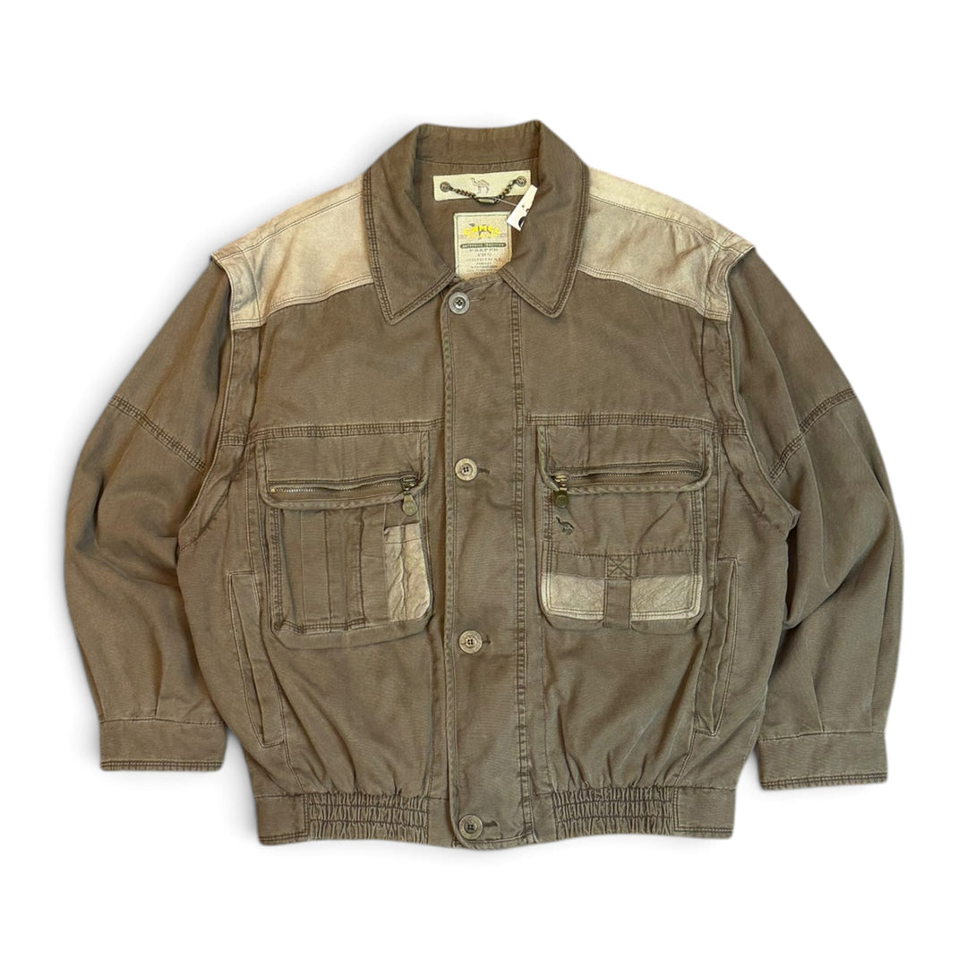 Vintage Camel Brown Technical Bomber Jacket (L)