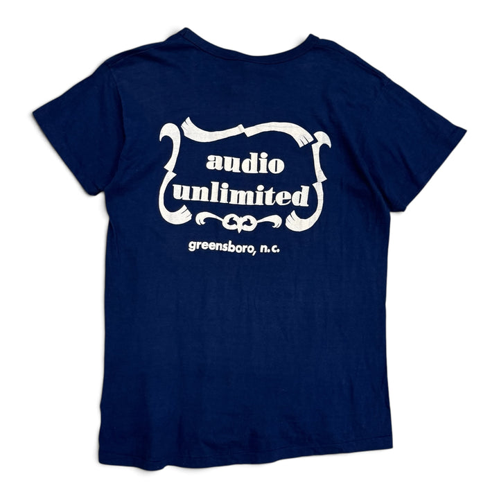 80's Vintage Navy Audio Unlimited Graphic T-Shirt (L)