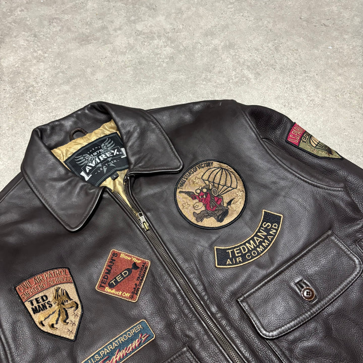 Vintage Avirex Brown Leather Flight Jacket (L)