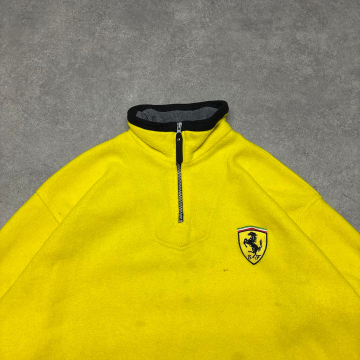 Vintage Ferrari Yellow Quarter Zip Fleece (XL)