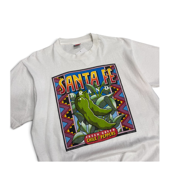 Vintage Santa Fe Chile Peppers Graphic T shirt White (L)