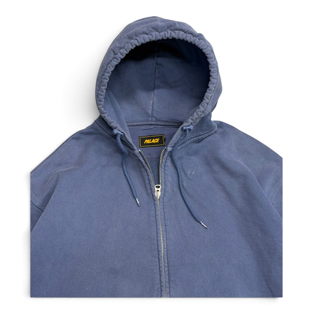 Palace Triple Stitch Zip Up Blue Hoodie (L)