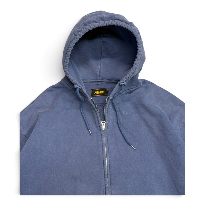 Palace Triple Stitch Zip Up Blue Hoodie (L)