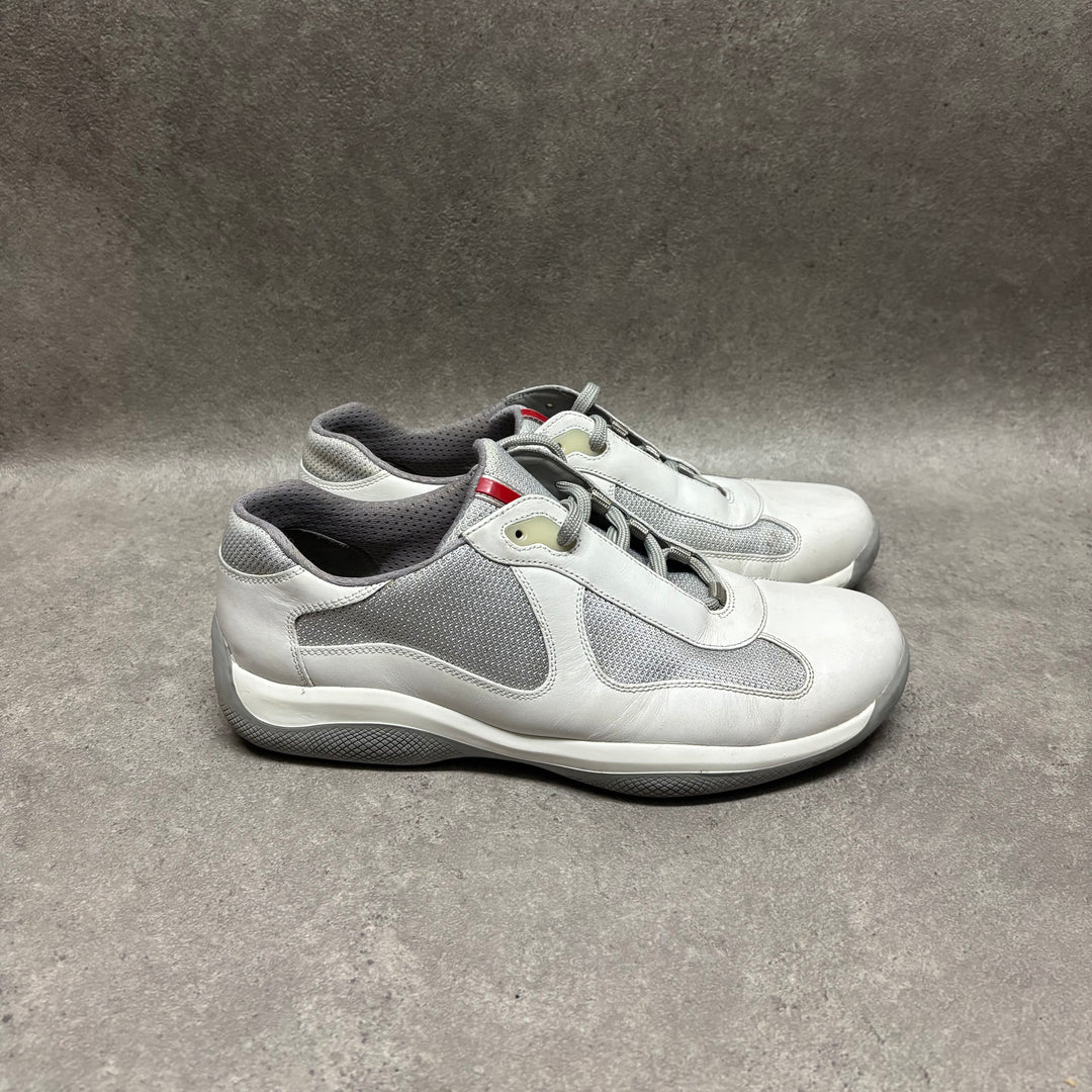 Prada Americas Cup Original White Leather Trainers (UK8.5)