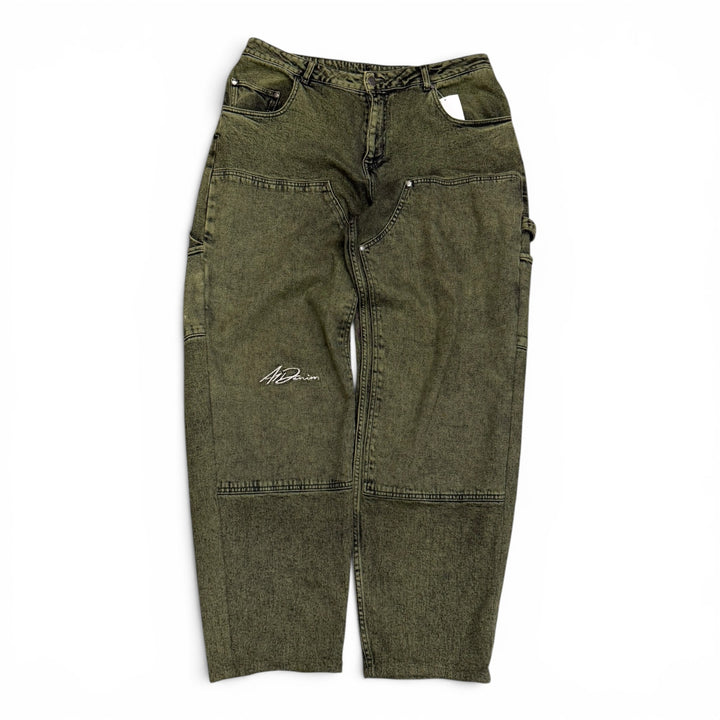 A1 Denim Baggy Jeans Green 36"