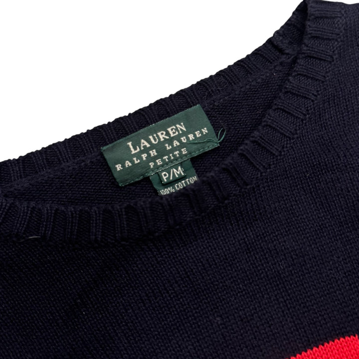 Vintage Polo Ralph Lauren Navy Knitted Jumper (M)