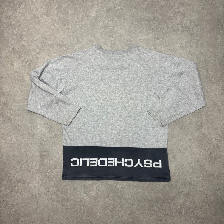 90's Vintage Fish Bone Grey Graphic Sweatshirt (L)
