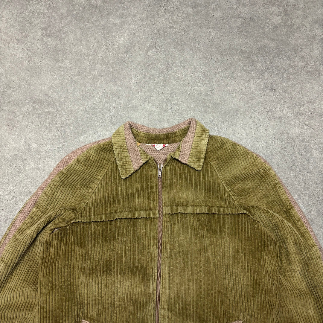 Vintage Corduroy Beige Full Zip Jacket (XS)
