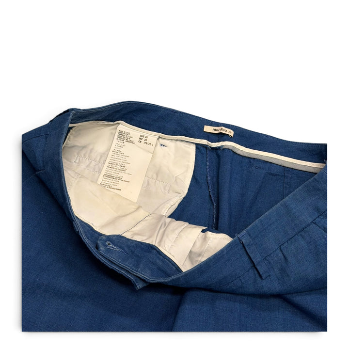 Miu Miu Straight Fit Women Trousers Blue (28)