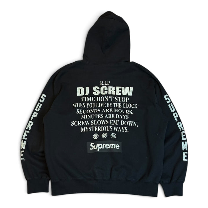 Supreme Black DJ Screw Graphic Zip Up Hoodie (L)