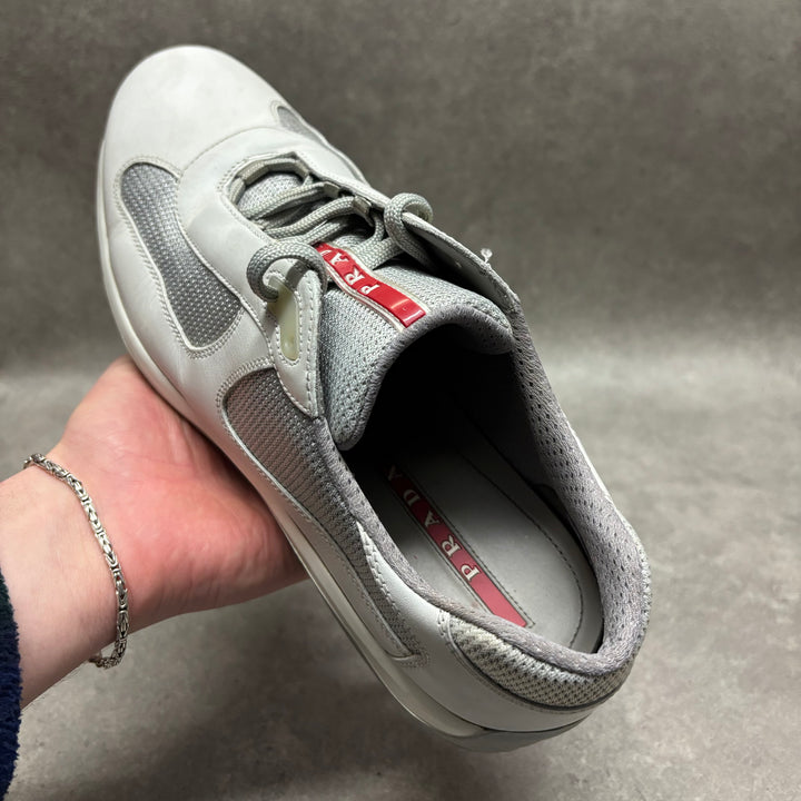 Prada Americas Cup Original White Leather Trainers (UK8.5)