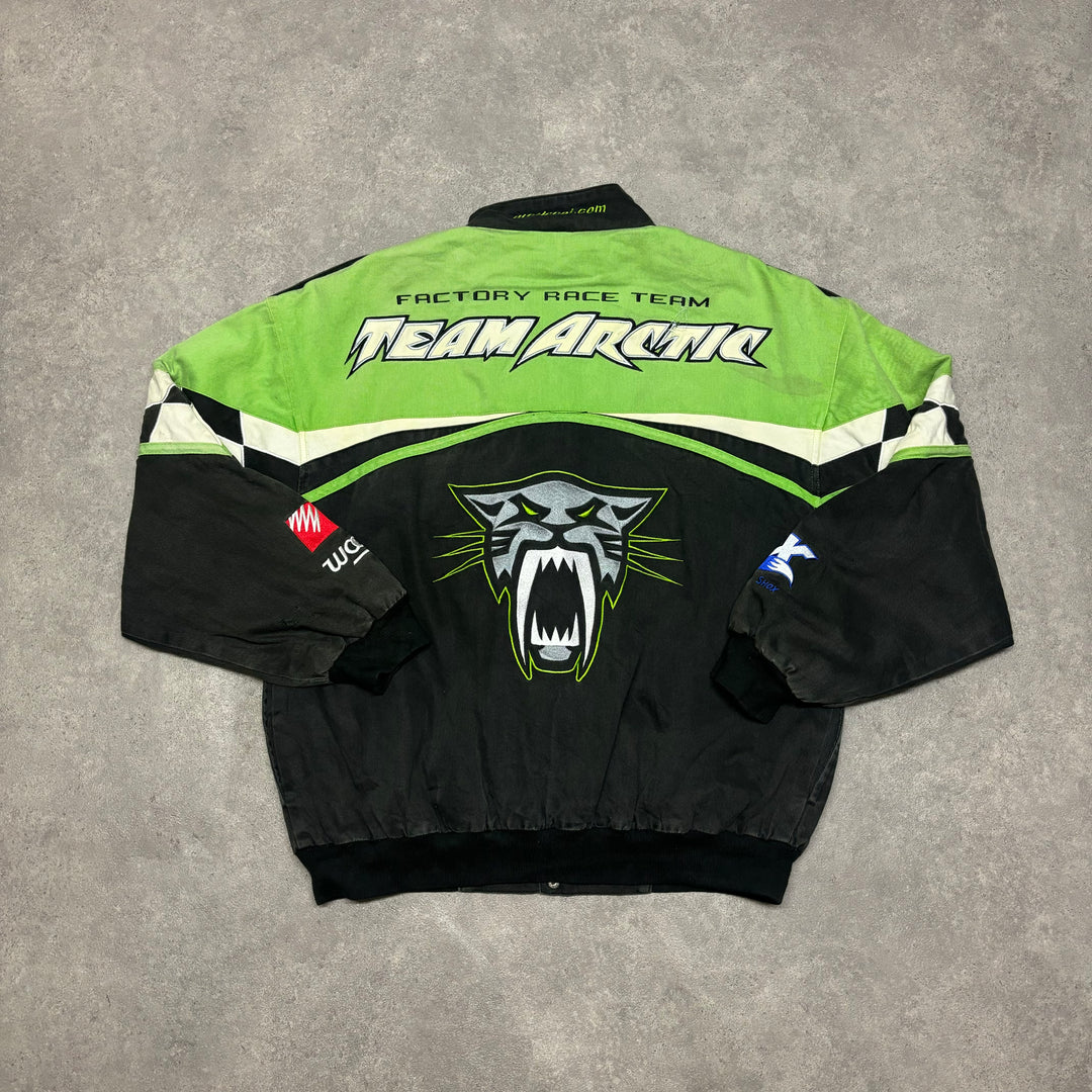 Vintage Arctic Black & Green Nascar Racing Jacket (L)