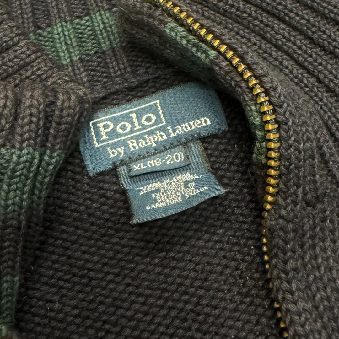 Vintage Polo Ralph Lauren Full Zip Knitted Jumper (XL)