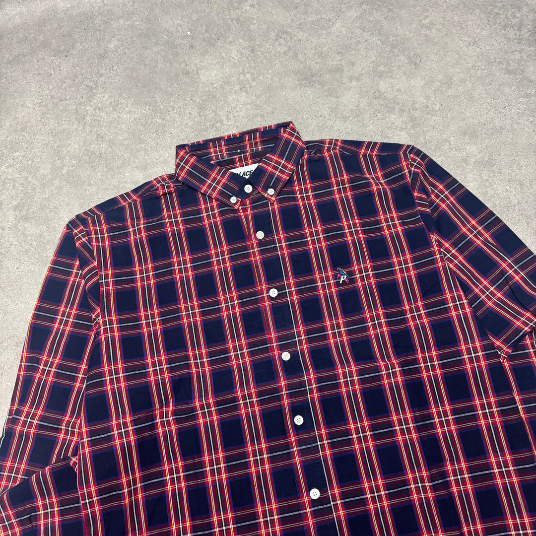 Palace Red & Navy Checkered Parrot Shirt (XL)