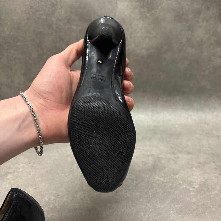 Vintage Prada Black High Heel Shoes (UK5)