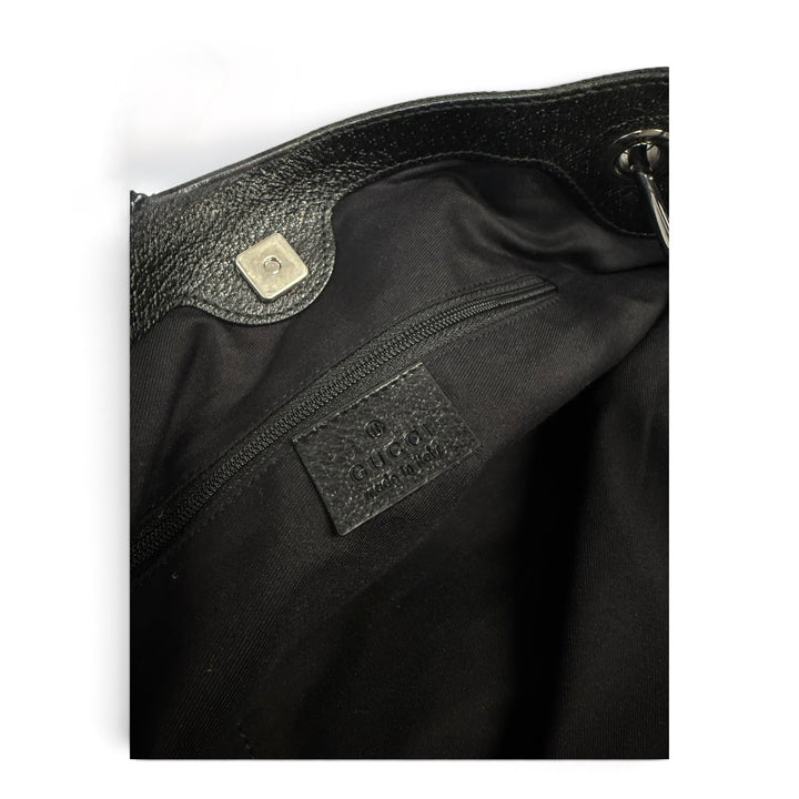 Gucci 200-2015 GG Canvas Eclipse Shoulder Bag Black