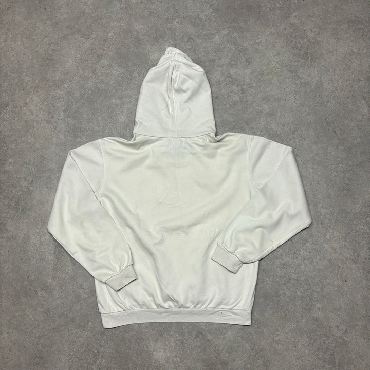 00's Vintage Nike Cream Spell Out Pullover Hoodie (M)