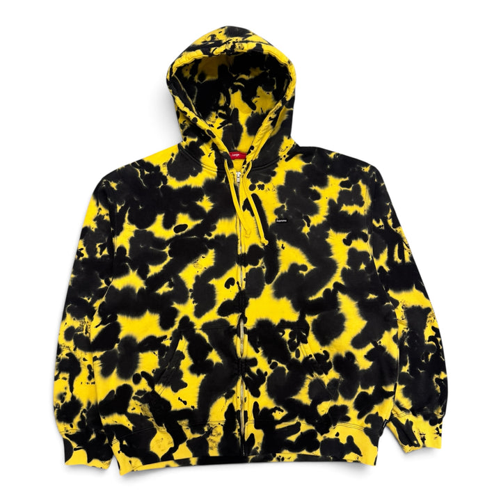 Supreme Yellow & Black Tye Die Small Box Zip Up Hoodie (L)