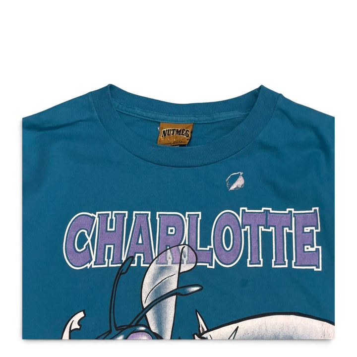 Vintage Charlotte NBA Graphic T shirt Blue (M)