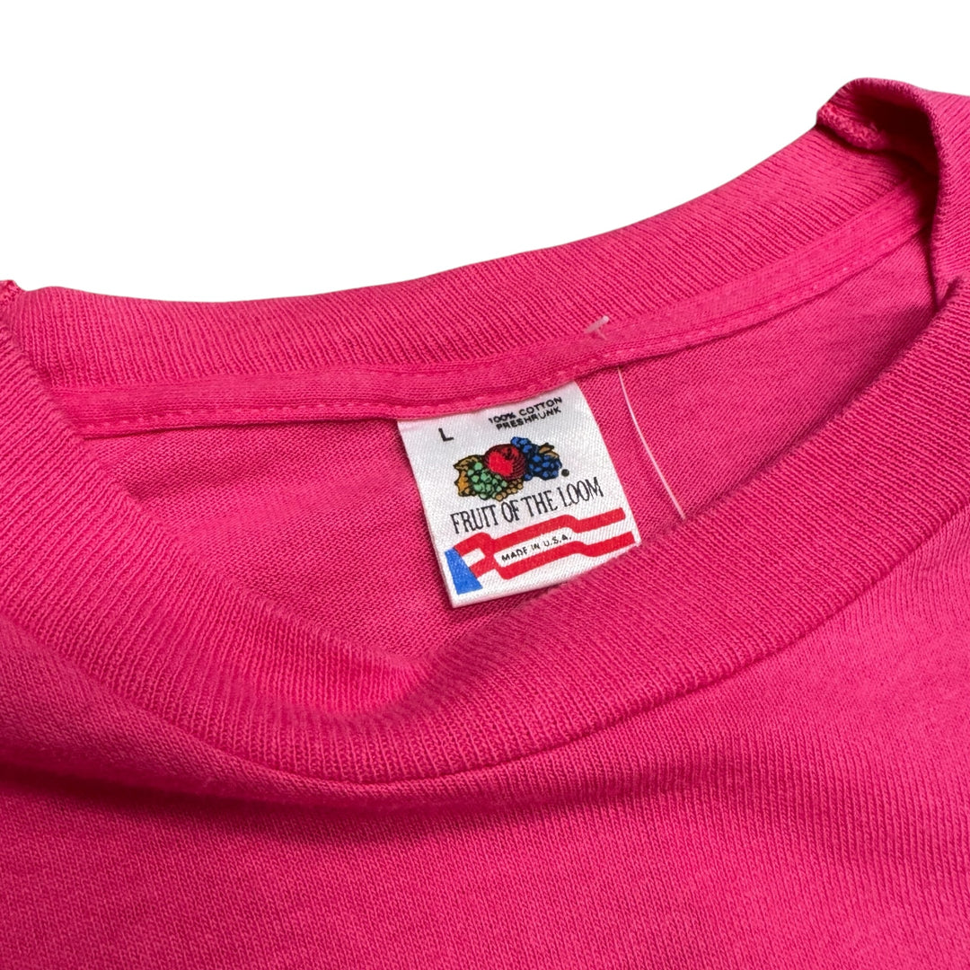 Vintage Pink Funny Graphic T-Shirt (L)