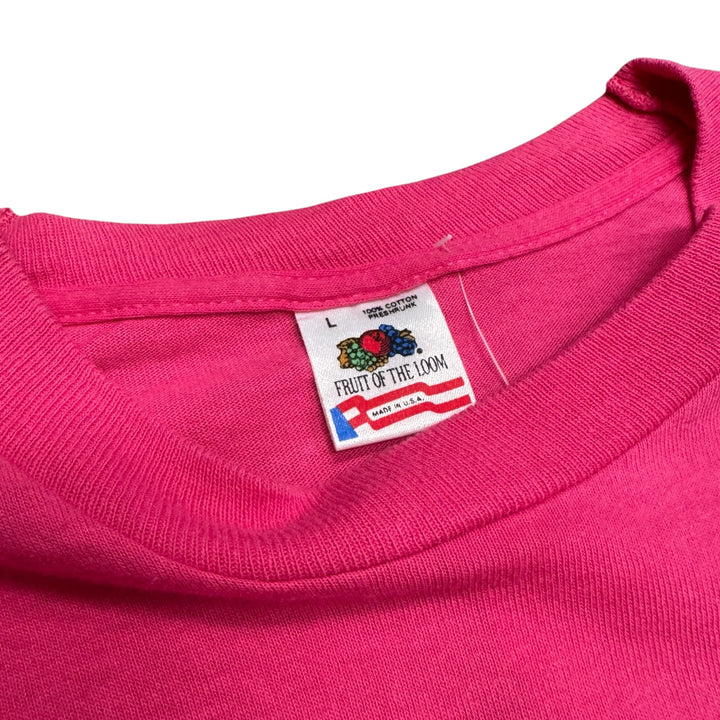Vintage Pink Funny Graphic T-Shirt (L)