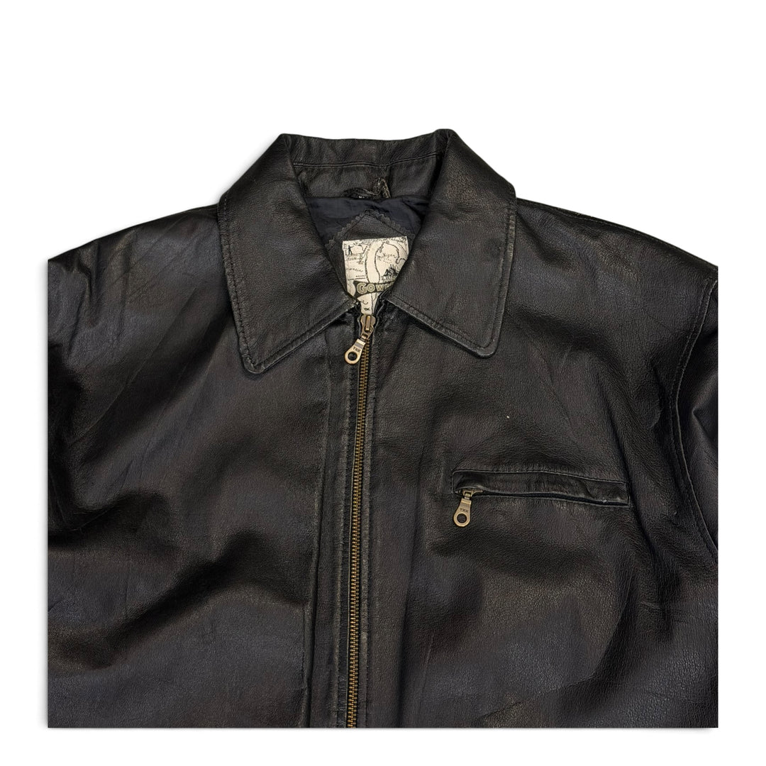 Vintage Soft Leather Jacket Black (L)